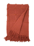 Furn red motti textured woven throw 140x200cm (British brand)