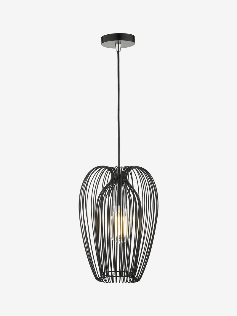 Dar Lighting Ero black ceiling light pendant, imported from the UK