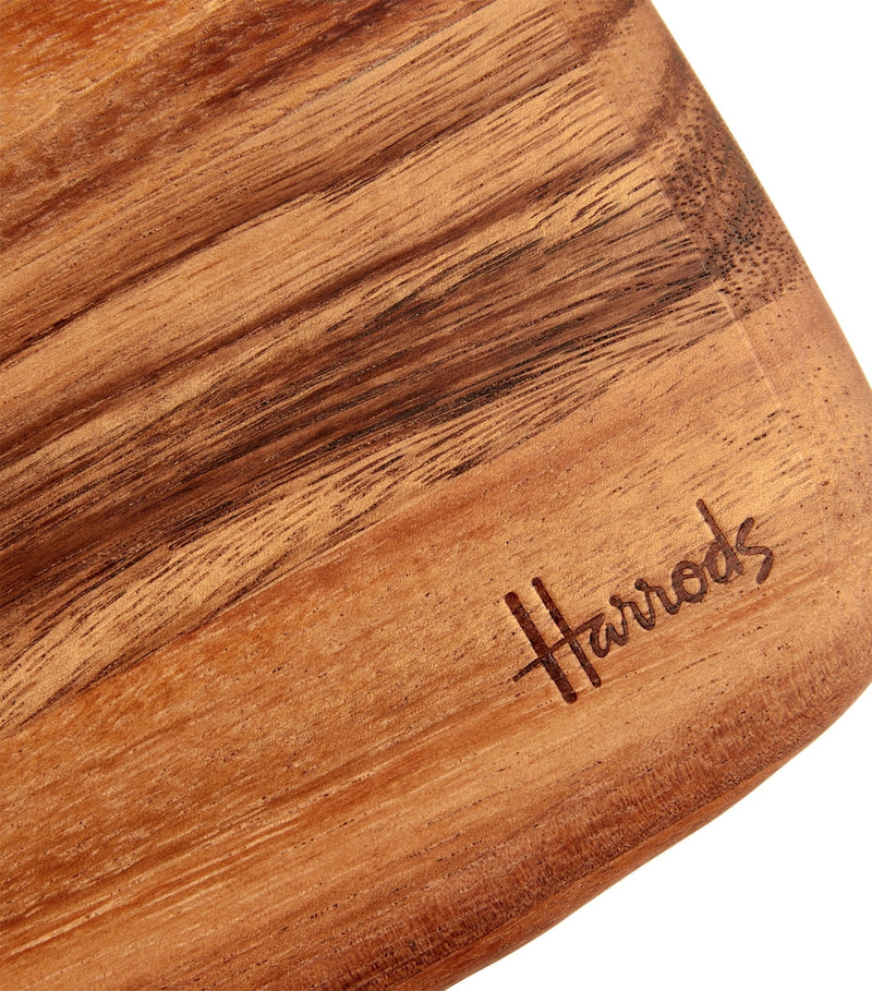 Harrods acacia wood cheeseboard 20cm x 35cm, imported from the UK