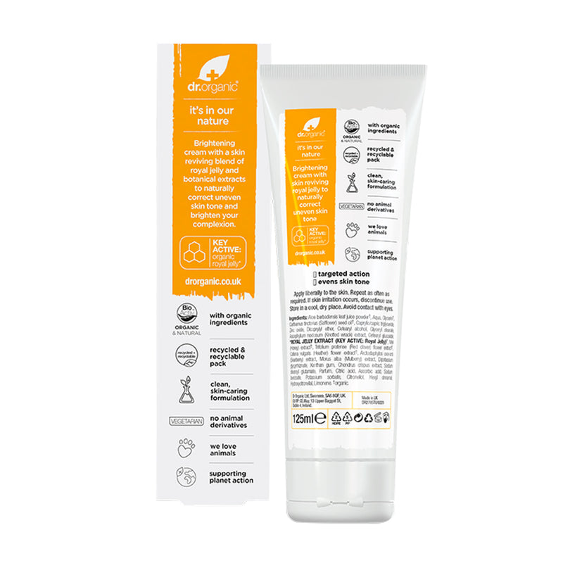 Dr Organic Skin Brightening Cream with Royal Jelly 125ml - British product