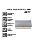 Tower Grey Empire Roll Top Bread Bin
