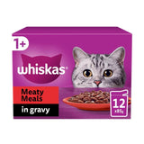 Whiskas 1+ Adult Wet Cat Food Pouches Meaty Meals in Gravy 12 x 85g GOODS M&S
