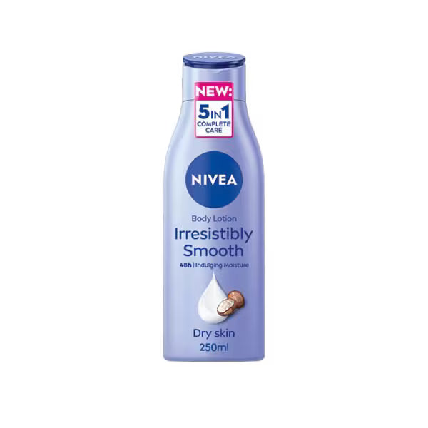 NIVEA Body Lotion Irresistibly Smooth Dry Skin 250ml, imported from the UK