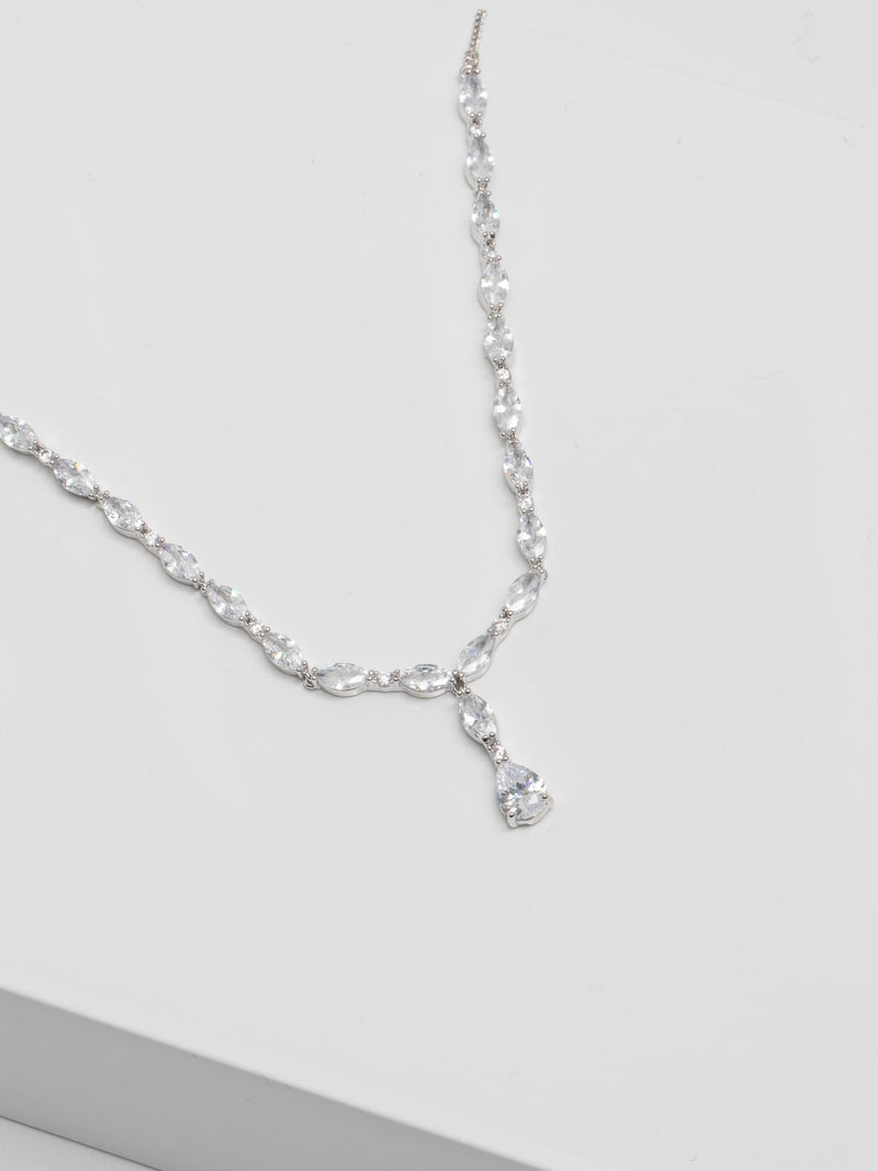 Jon Richard silver plated cubic zirconia necklace 16 inch - British product
