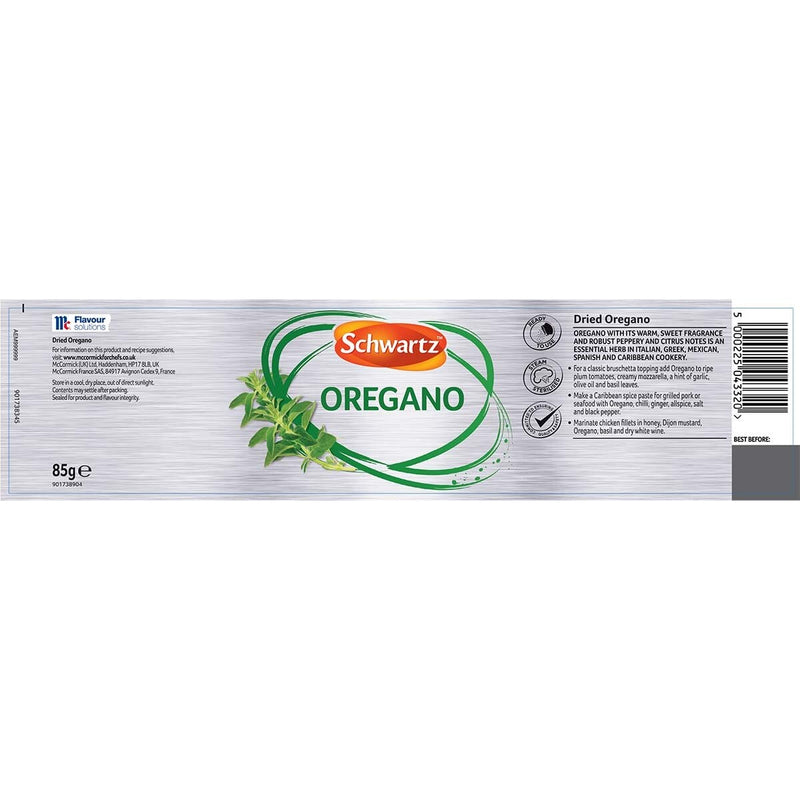 Schwartz oregano dried herb 85g (British brand)