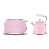 Superdrug Smeg WKF01 Whistling Stovetop Kettle and TSF01 2-Slice Toaster in Pink- Buy online at McGrocer