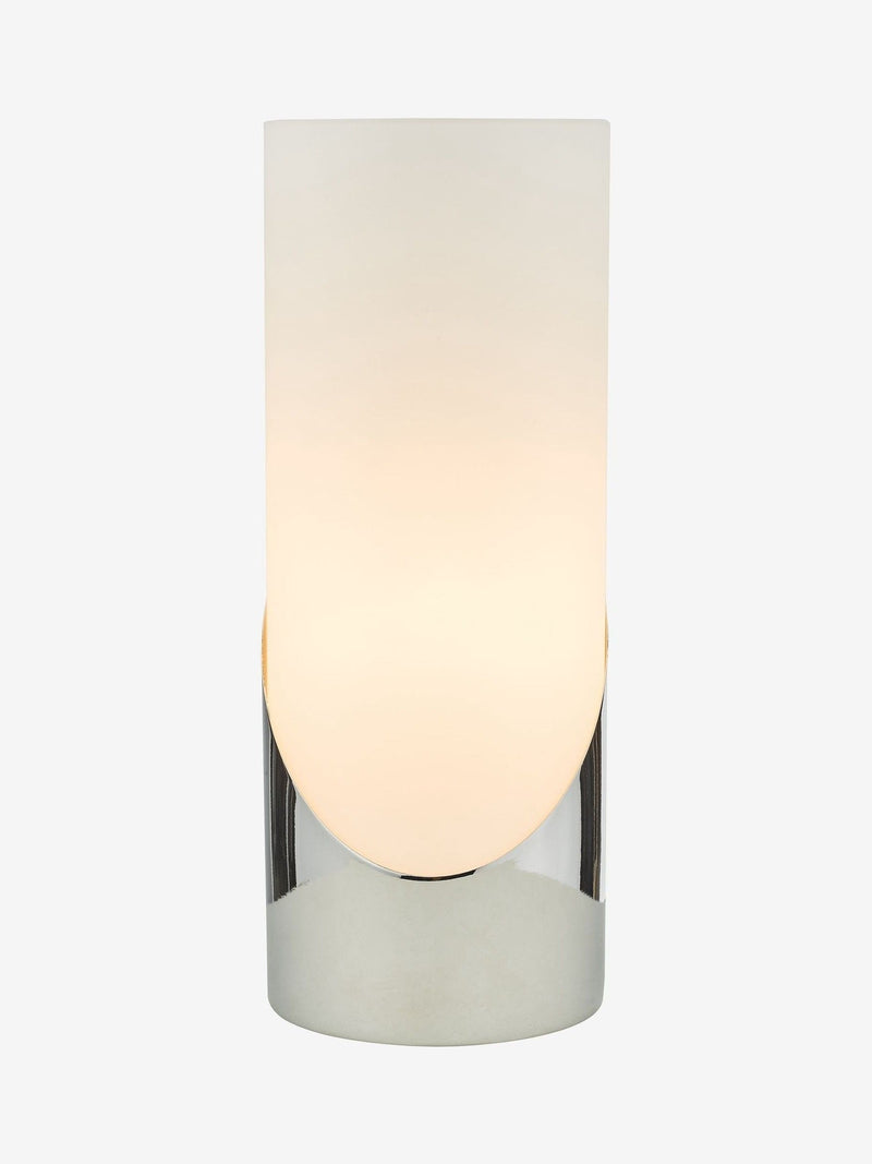 Dar Lighting Faris touch table lamp in silver, 25cm height - (British brand)