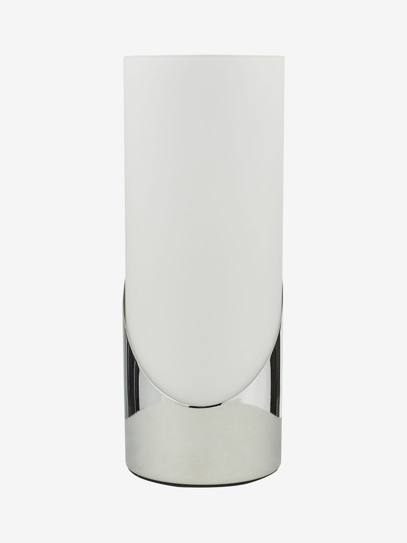 Dar Lighting Faris touch table lamp in silver, 25cm height - (British brand)