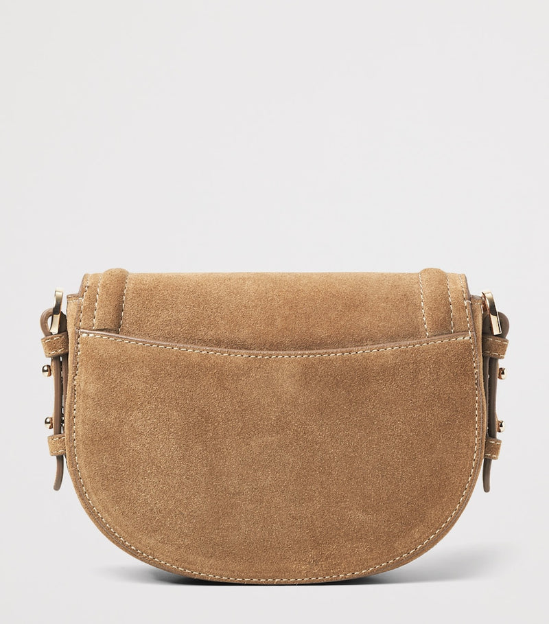 Aspinal of London suede cross-body satchel Stella, imported from the UK