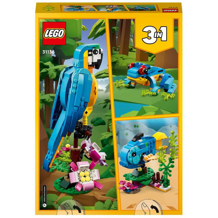 LEGO Creator Exotic Parrot 31136 building toy, imported from the UK