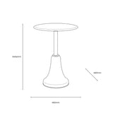 Gallery orange glass base side table with white marble top, UK version