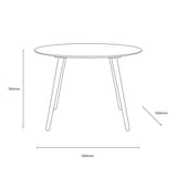 Gallery Round Dining Table Smoked Brown Finish Seats 4, UK version