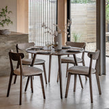 Costco UK Gallery Hatfield Smoked Brown Round Dining Table Seats 4- Buy online at McGrocer