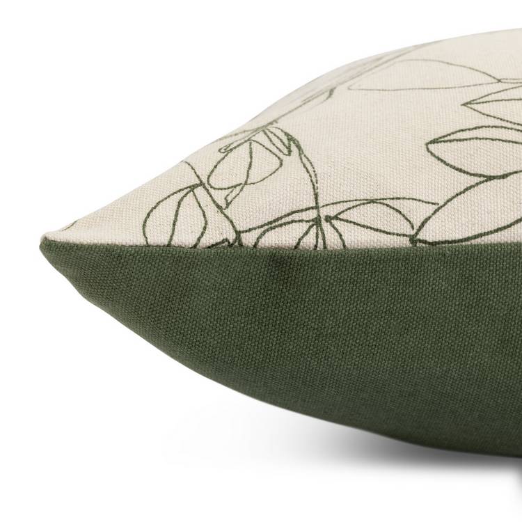 Habitat floral print cushion white green 43x43cm, UK version