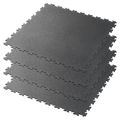 Costco UK Klikflor X500 5mm Interlocking Garage Floor Tiles 4 Pack (0.98m²) in Graphite- Buy online at McGrocer