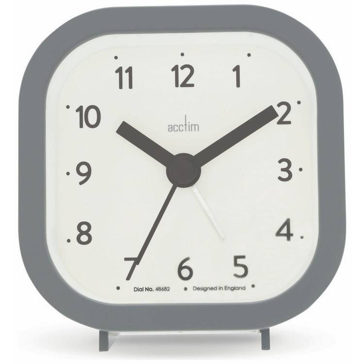 Acctim Remi analogue alarm clock grey, UK version