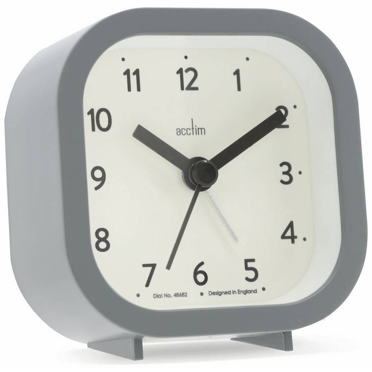 Acctim Remi analogue alarm clock grey, UK version