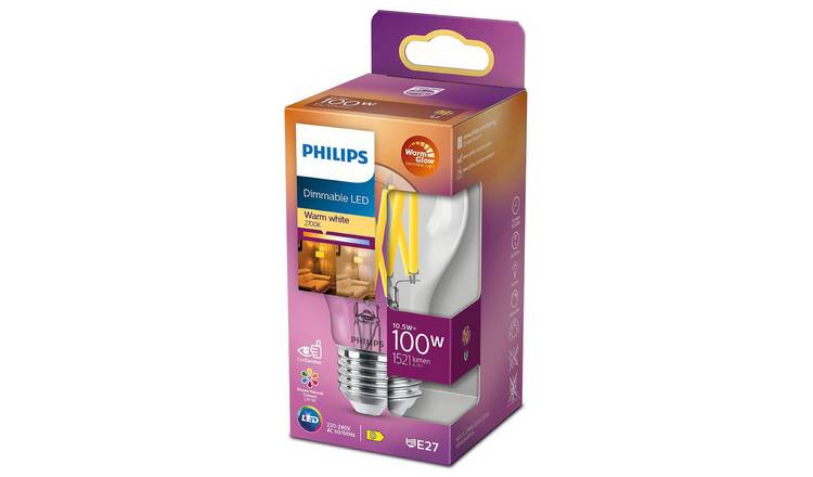 Philips LED dimmable bulb 10.5W ES, UK version
