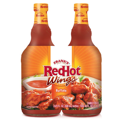 Costco UK Frank's RedHot Wings Buffalo Sauce Hot Wing Sauce 2 x 680ml- Buy online at McGrocer