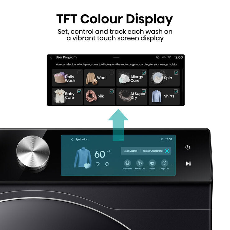 Hisense 10kg black heat pump tumble dryer, UK version