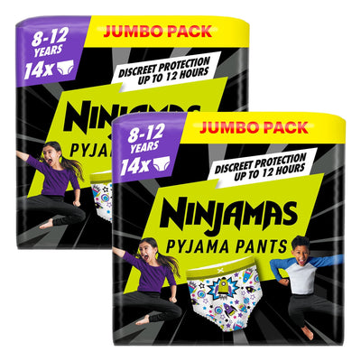 Costco UK Pampers Ninjamas Night Time Nappies Age 8-12 Years 2 x 14 Pack- Buy online at McGrocer