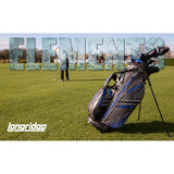 Longridge Elements waterproof stand bag in grey and blue, imported from the UK