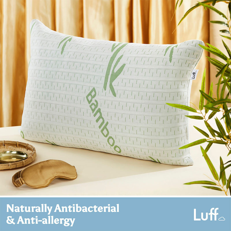 Luff Sleep Bamboo Forest Hollowfibre Medium Soft Pillow, UK version