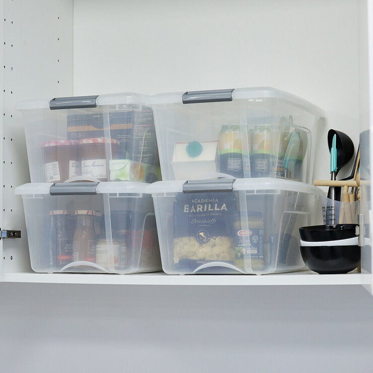 IRIS OHYAMA storage boxes with lids 15L 4 pack - British product