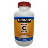 Kirkland Signature Vitamin C orange flavour tablets 500 tablets, UK version