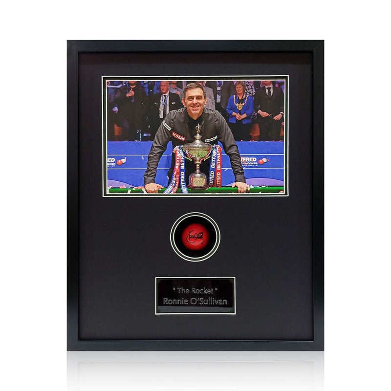 Ronnie O'Sullivan signed framed red snooker ball, imported from the UK