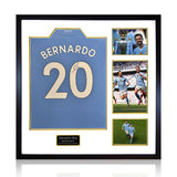 Costco UK The Fan Cave Bernardo Silva Signed Framed MCFC 24/25 Football Shirt with 3 Photos Framed Memorabilia 60x85cm- Buy online at McGrocer