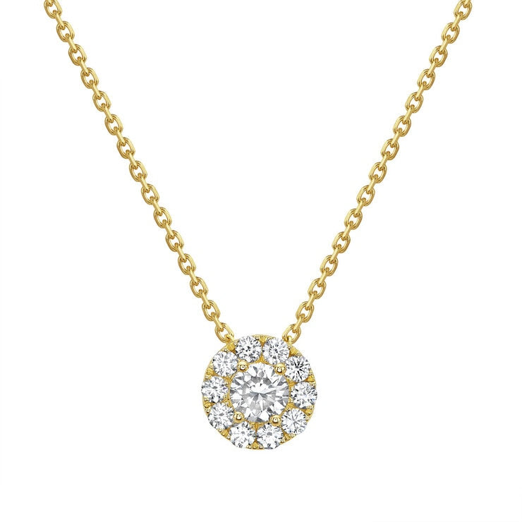 Costco 1.35ct diamond halo pendant 14ct gold, imported from the UK