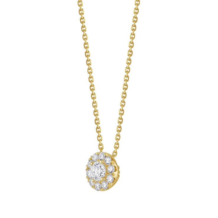 Costco 1.35ct diamond halo pendant 14ct gold, imported from the UK