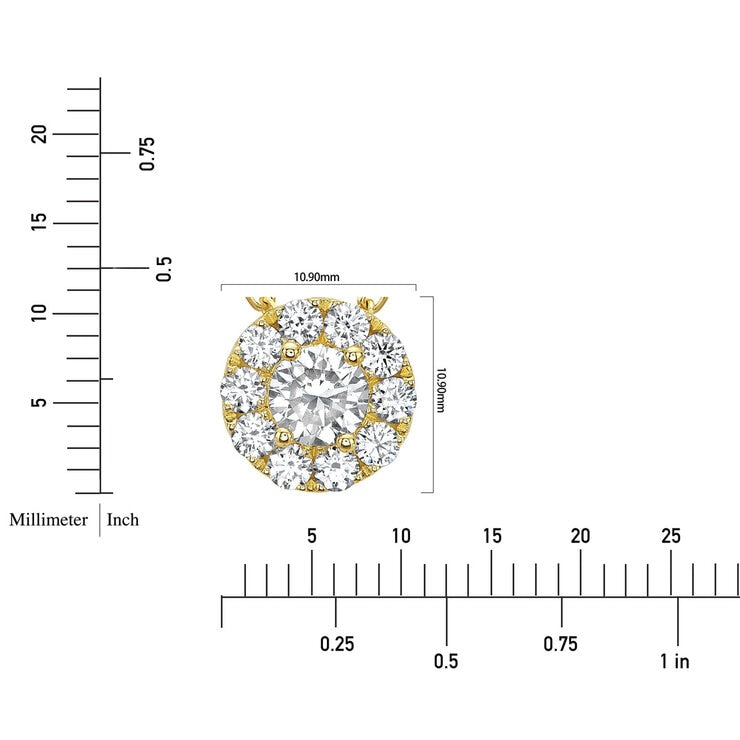 Costco 1.35ct diamond halo pendant 14ct gold, imported from the UK