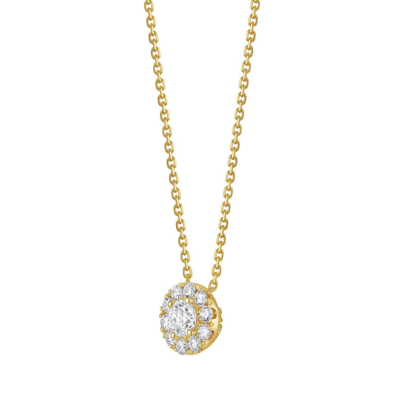 Costco 1.35ct diamond halo pendant 14ct gold, imported from the UK