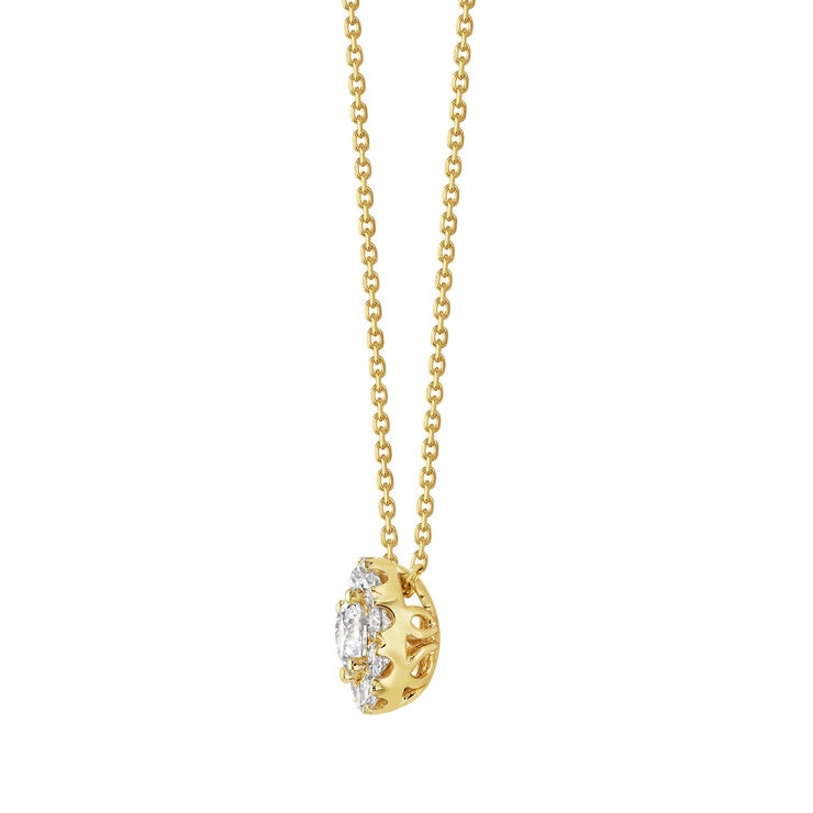 Costco 1.35ct diamond halo pendant 14ct gold, imported from the UK