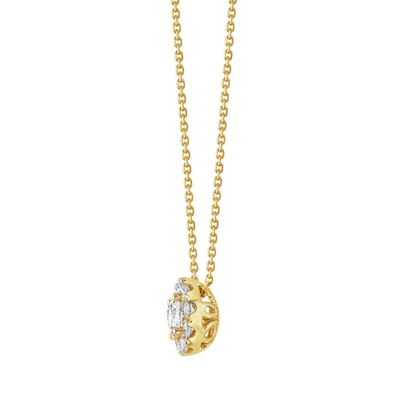 Costco 1.35ct diamond halo pendant 14ct gold, imported from the UK