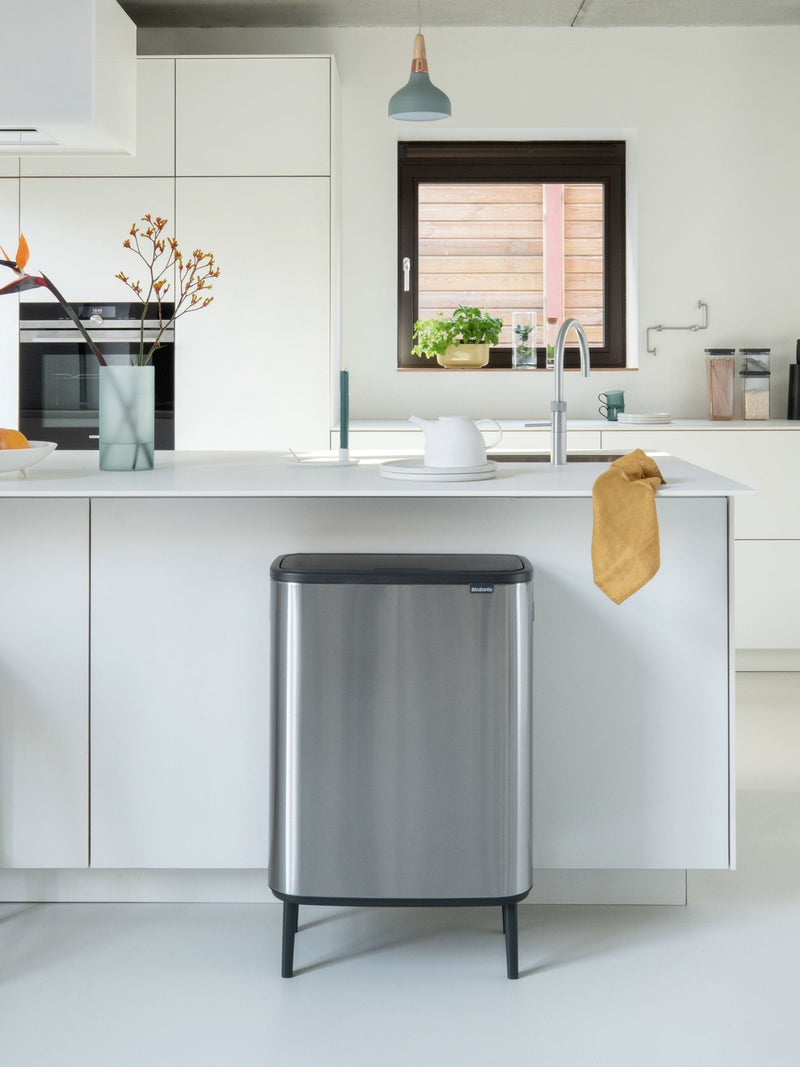 Brabantia Matt Steel Fingerprint Proof Bo Hi Touch Bin 60L - British product