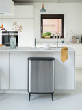 Brabantia Matt Steel Fingerprint Proof Bo Hi Touch Bin 60L - British product