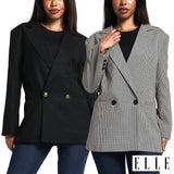 Costco UK Elle Ladies Blazer Black & Brown Women's Blazer Sizes 10, 12, 14, 16- Buy online at McGrocer