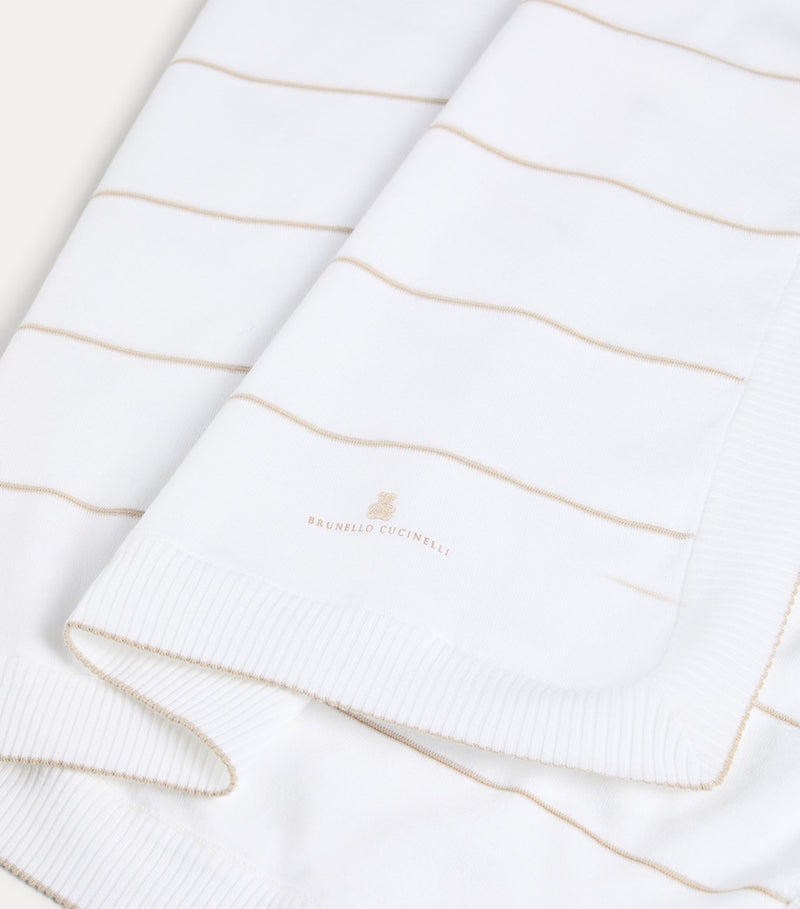 Brunello Cucinelli kids striped cotton blanket 80x80cm (British brand)