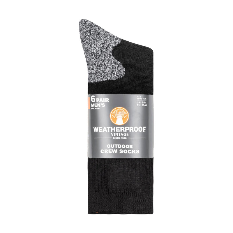 Weatherproof Men's Crew Socks 6 Pack (British brand)