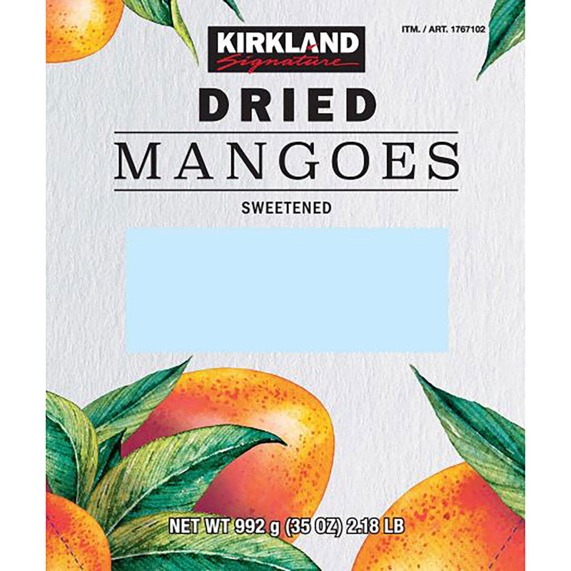 Kirkland Signature dried mango 992g, UK version