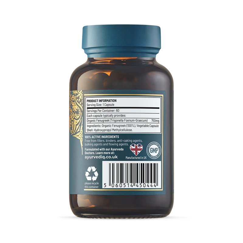 Ayurvediq Organic Fenugreek Capsules 60 capsules (British brand)