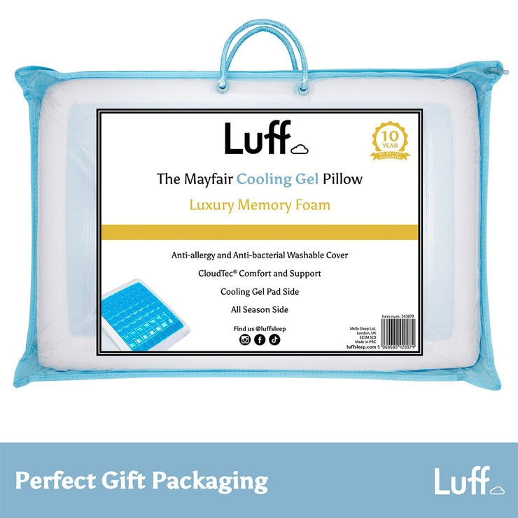 Luff Mayfair cooling gel memory foam pillow, UK version