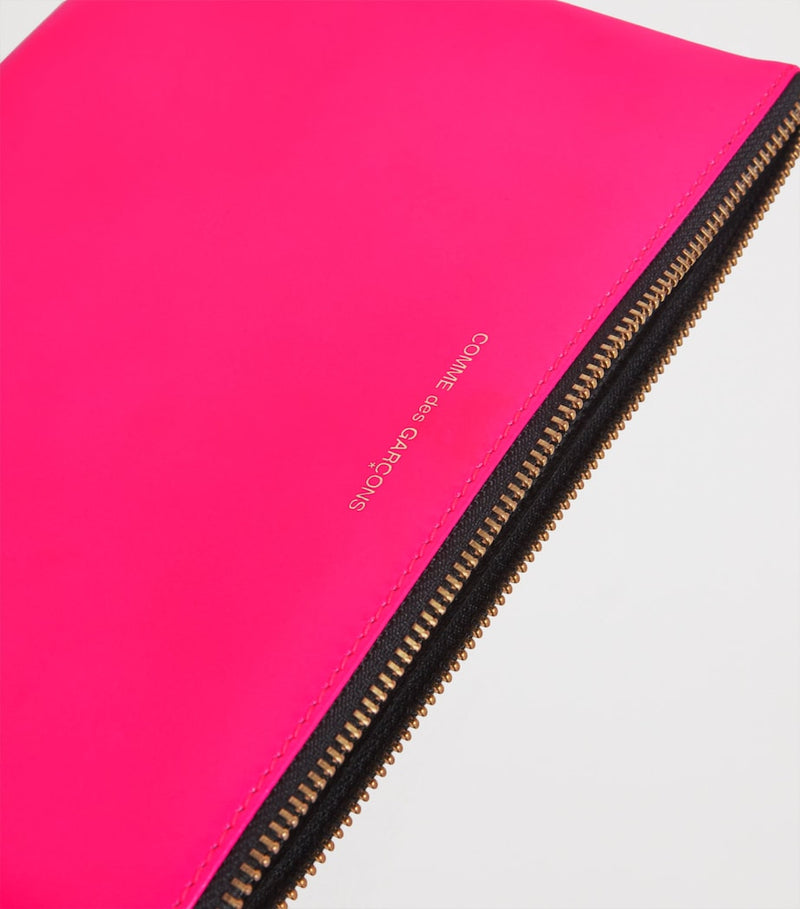 Comme des Garçons Super Fluo large leather pouch - British product