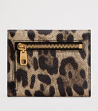 Dolce&Gabbana leather wallet with French flap and leopard print - British product