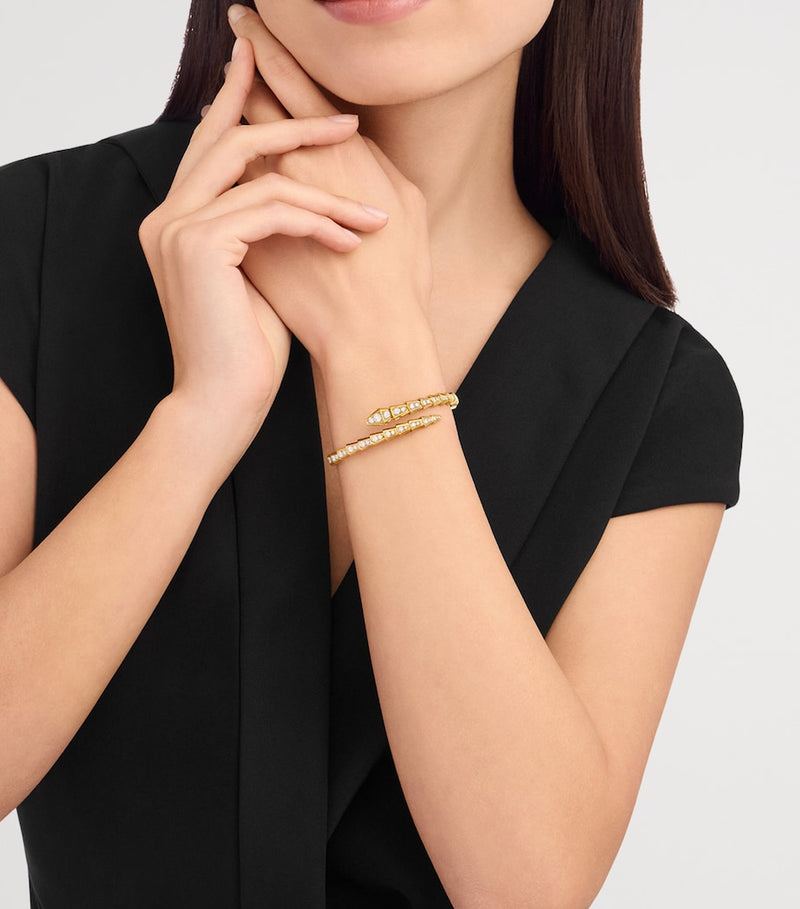 Bvlgari Serpenti Viper yellow gold diamond bracelet (British brand)
