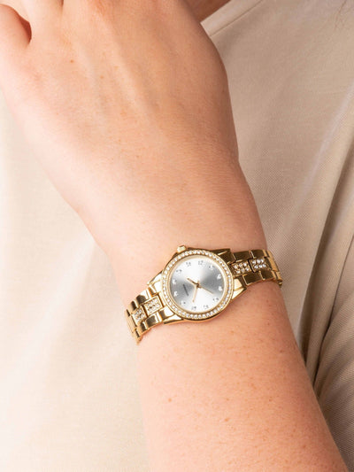 Next Gold Plated Stone Set Watch Champagne Dial 27mm Case- Buy online at McGrocer