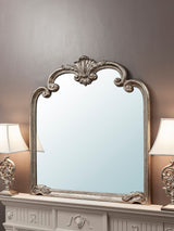 Next Gallery Home Silver Palazzo Mantel Mirror 115.5cm x 104cm- Buy online at McGrocer